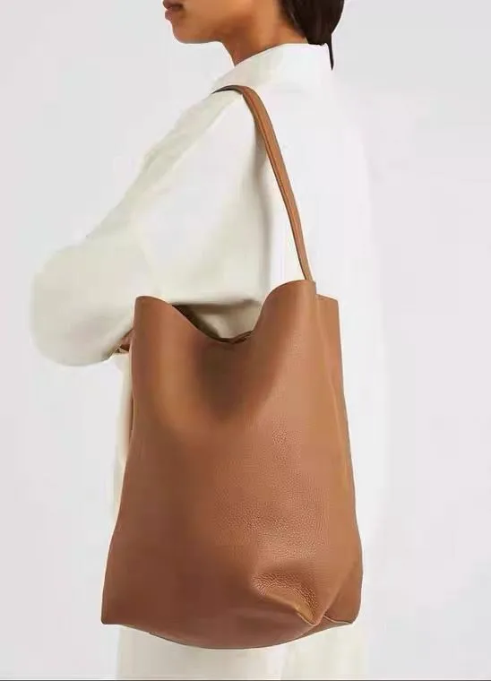 NS Park Cowhide Bucket Bags Women 2023 New Luxury Designer Handbags Soft Real Leather One Shoulder Bags Large Capaity Tote Bag