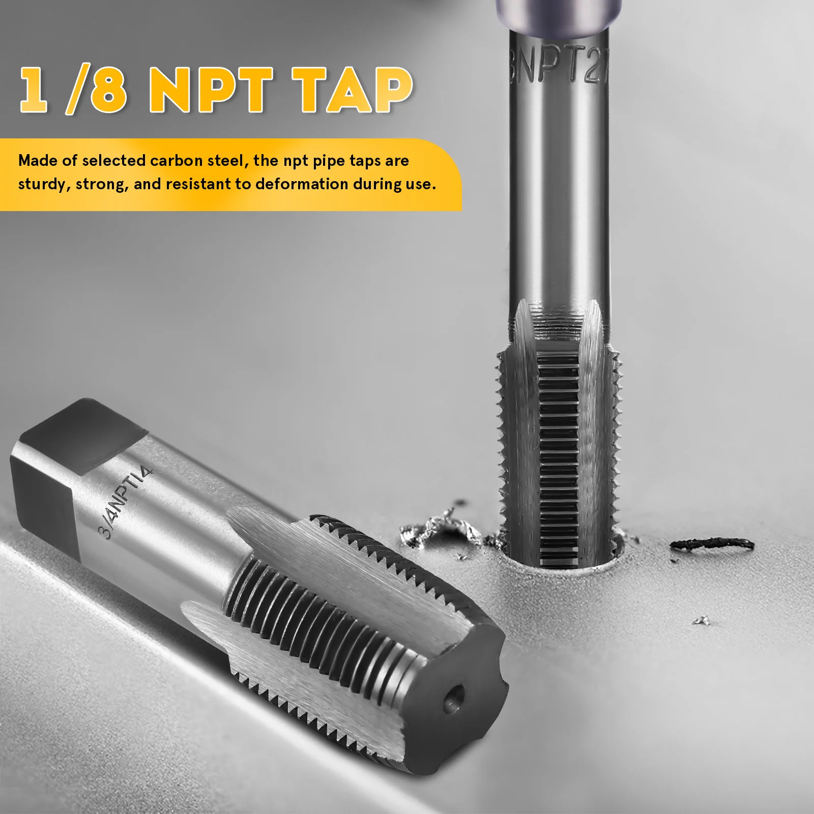 

5 pcs NPT Pipe Tap Carbon Steel Taps 1 8 Threading Tool Plumbing Fitting Bolt Repair Pipe Threader Metric Tap Set Screw Thread