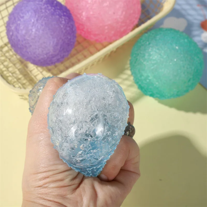 Balles anti-Stress Squishy, Texture multicolore, boule de glace, jouet à presser pour enfants et adultes, jouet sensoriel silencieux, cadeau d'halloween et de noël