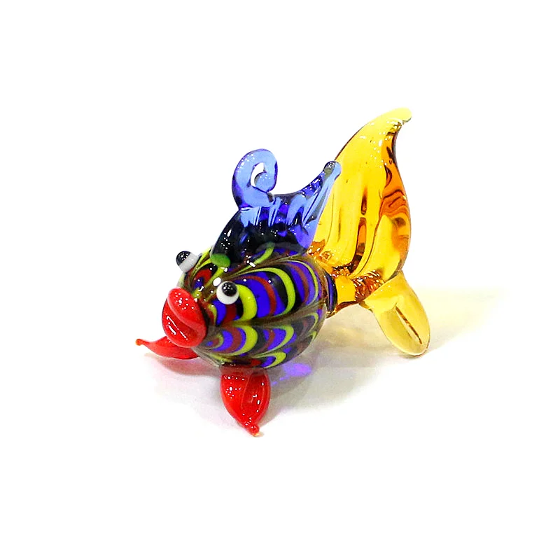 2 adet sevimli deniz balığı Mini figürinler Charms cam kolye akvaryum dekorasyon malzemeleri renkli deniz hayvan minik heykeli süsler