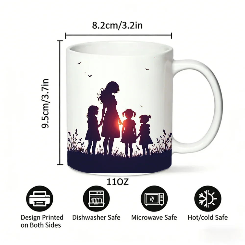 Sunset Silhouette Garden Key Button Print Mother's Day printed Mug