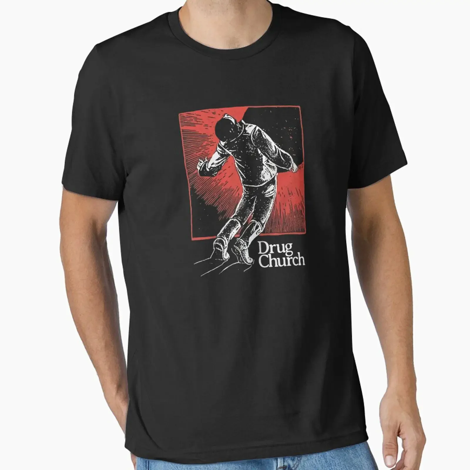Drug Church Exploding Sun designed and sold by Rasmuschrist vintage Washed Versatile homme Slightly Breathable Comfortable