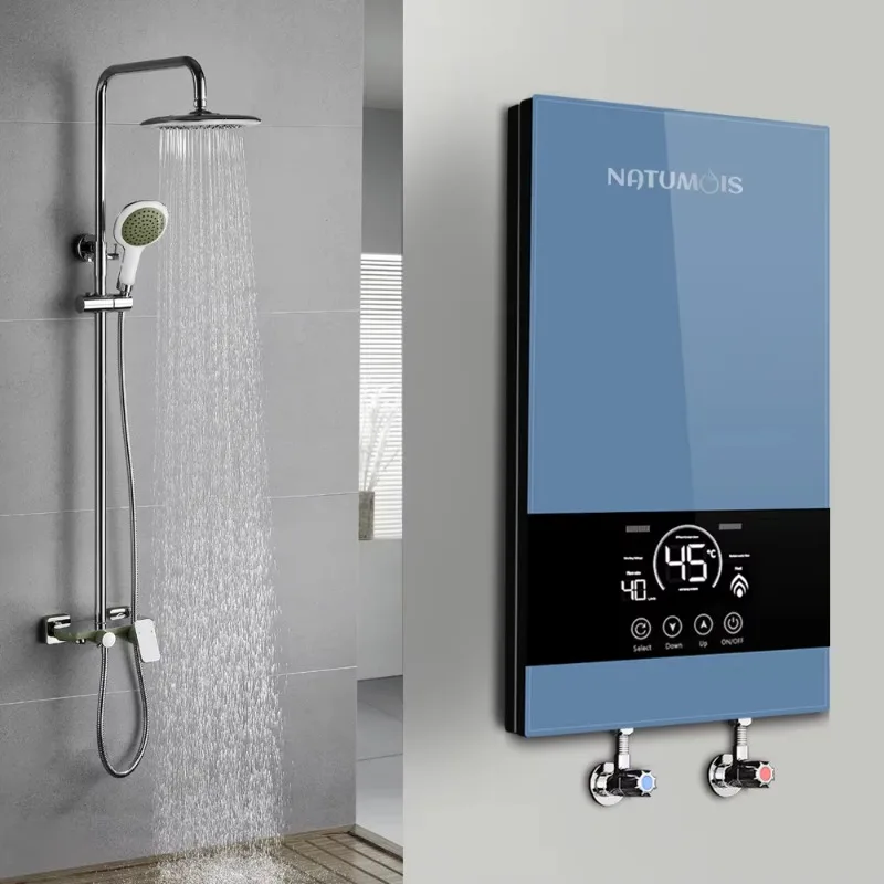 6000W Electric Water Heater Tankless Efficient Gym Hotel Apartment RVs Durable Plastic Instant Geyser