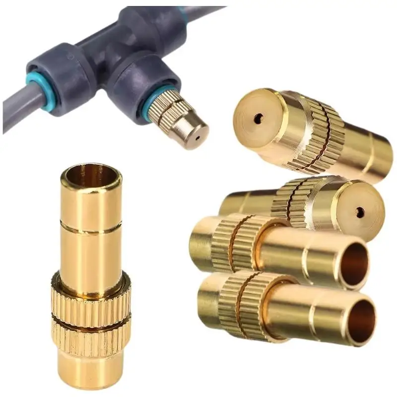 8mm Brass Misting Nozzle Adjustable Spray Head Push to Connect for Garden Irrigation Cooling and Greenhouse Watering Garden Too