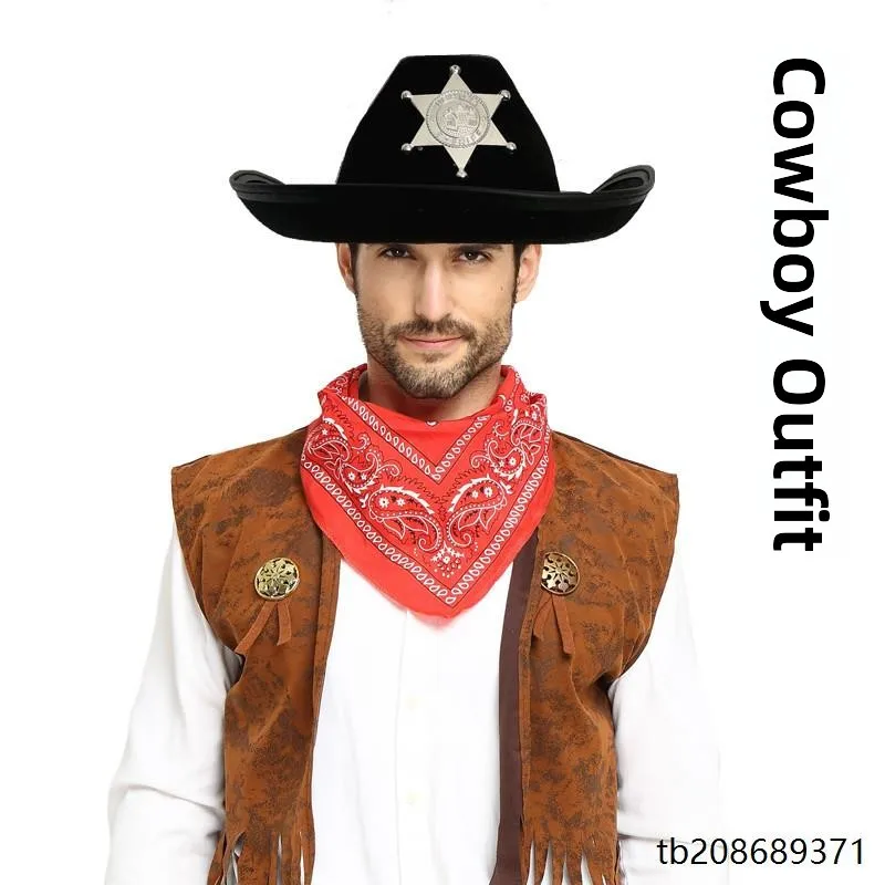 ชุดคาวบอยตะวันตกสำหรับเด็ก ชุดเดนิมธีมงานแฟนซี ชุดเวสต์สำหรับการแสดงบนเวที ชุดพื้นเมือง