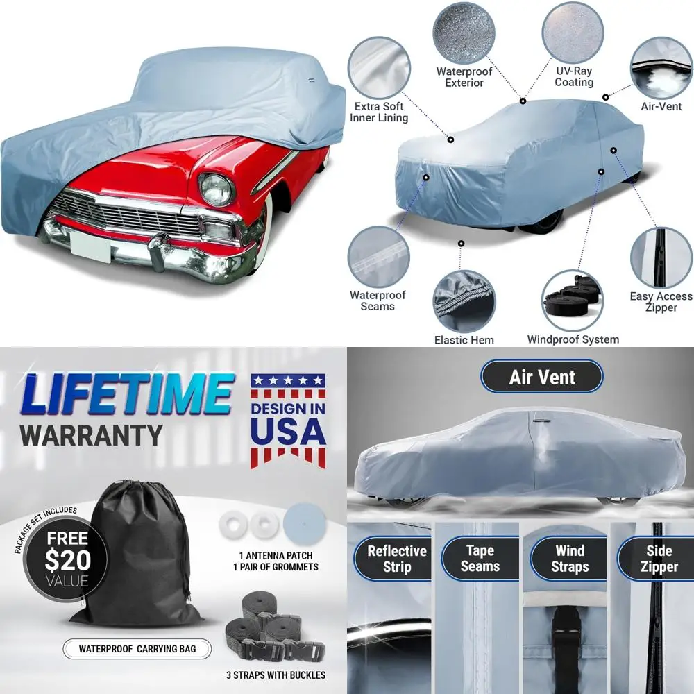 

Waterproof All-Weather Car Cover for 1950-1957 Chevy Bel Air Models, UV Sun and Snow Protection, Custom Fit for 2-Door and 4-Doo