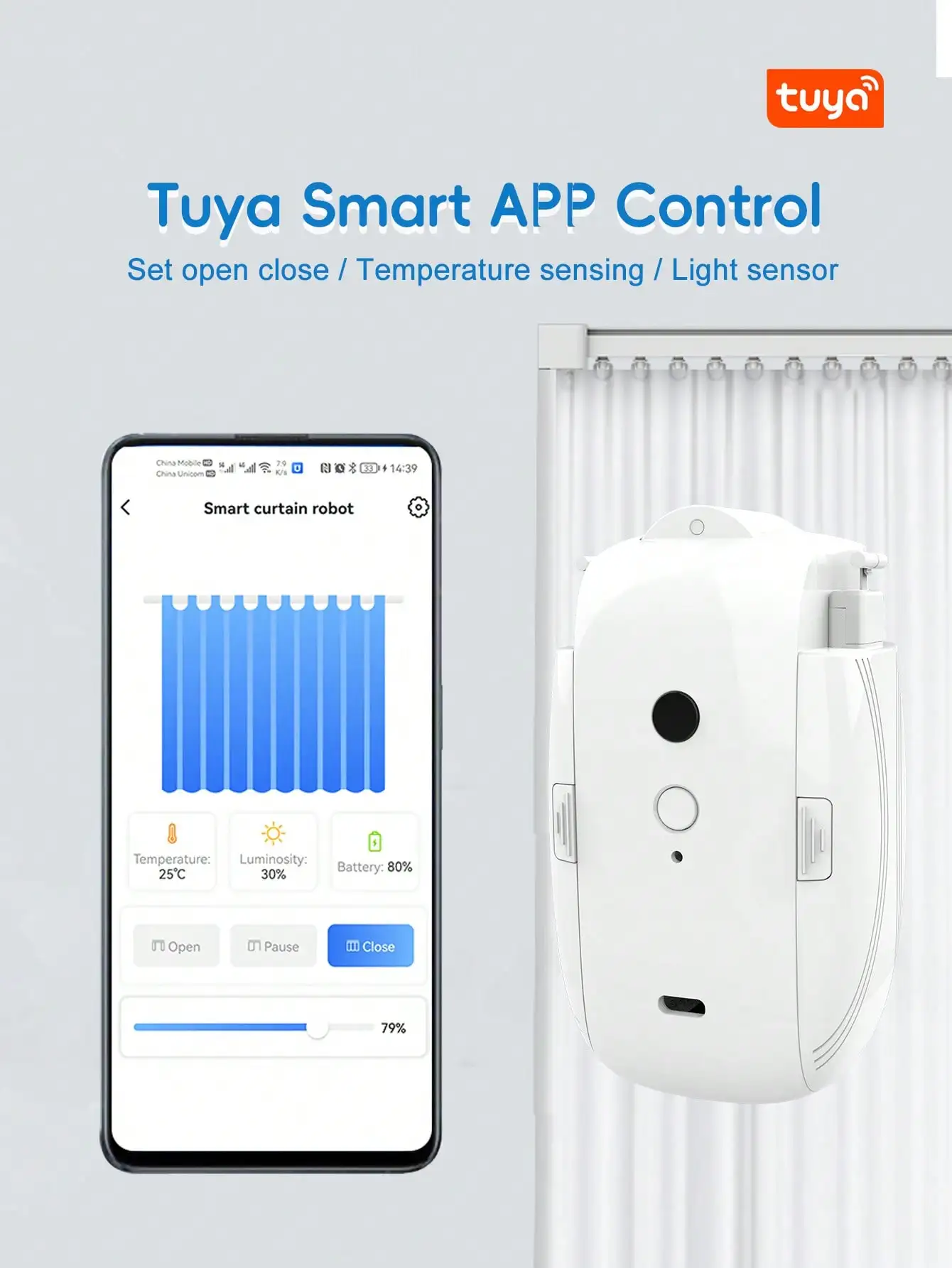 Tuya Smart For Home Curtain Opener Electronic T/U Track Curtain Motor Robot Remote Button Control Automatic Curtain Opener