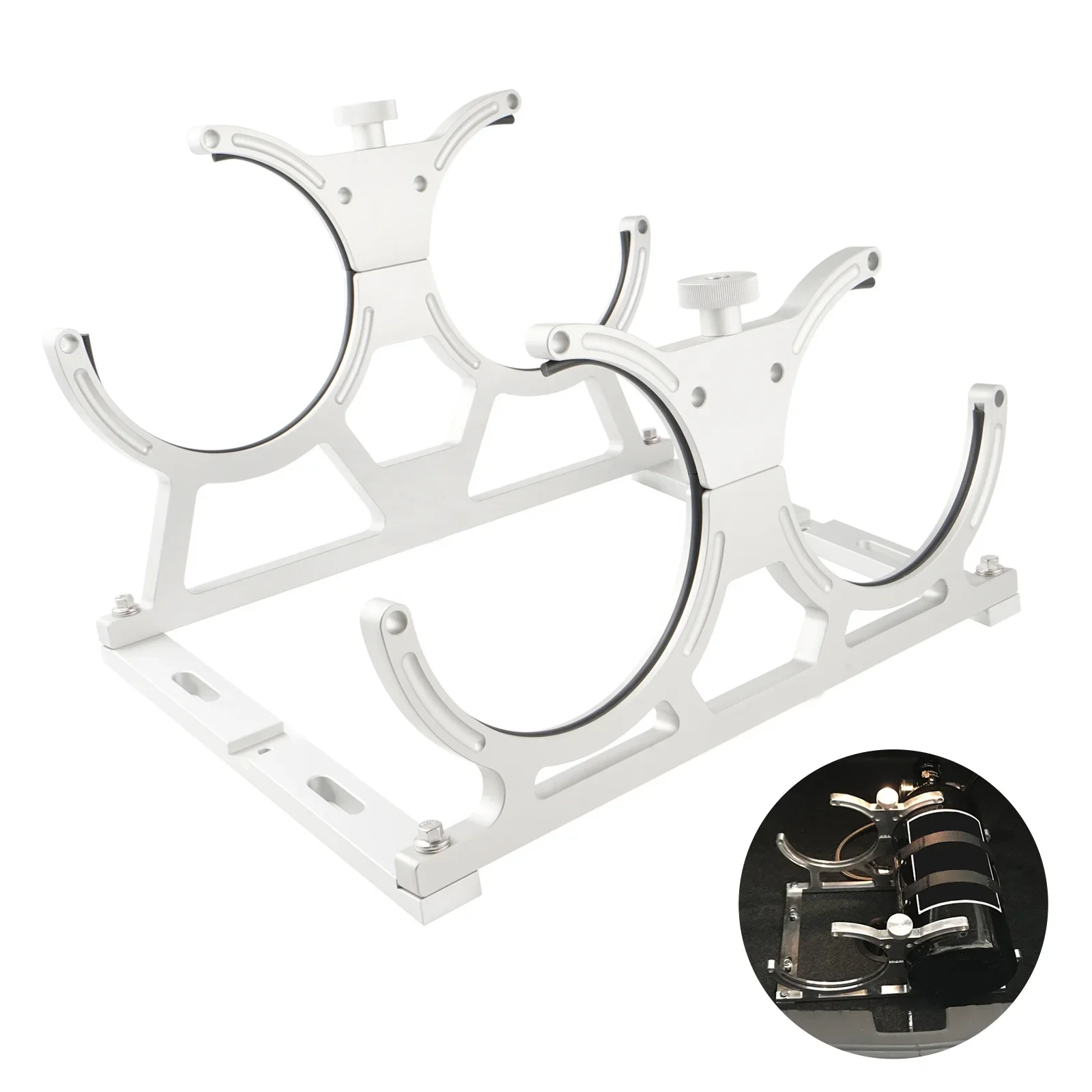 Bevinsee Aluminum Dual 7'' Nitrous Bottle Brackets Kit Anodized 10Ib 15Ib Nitrous Bottle Mount Bracket