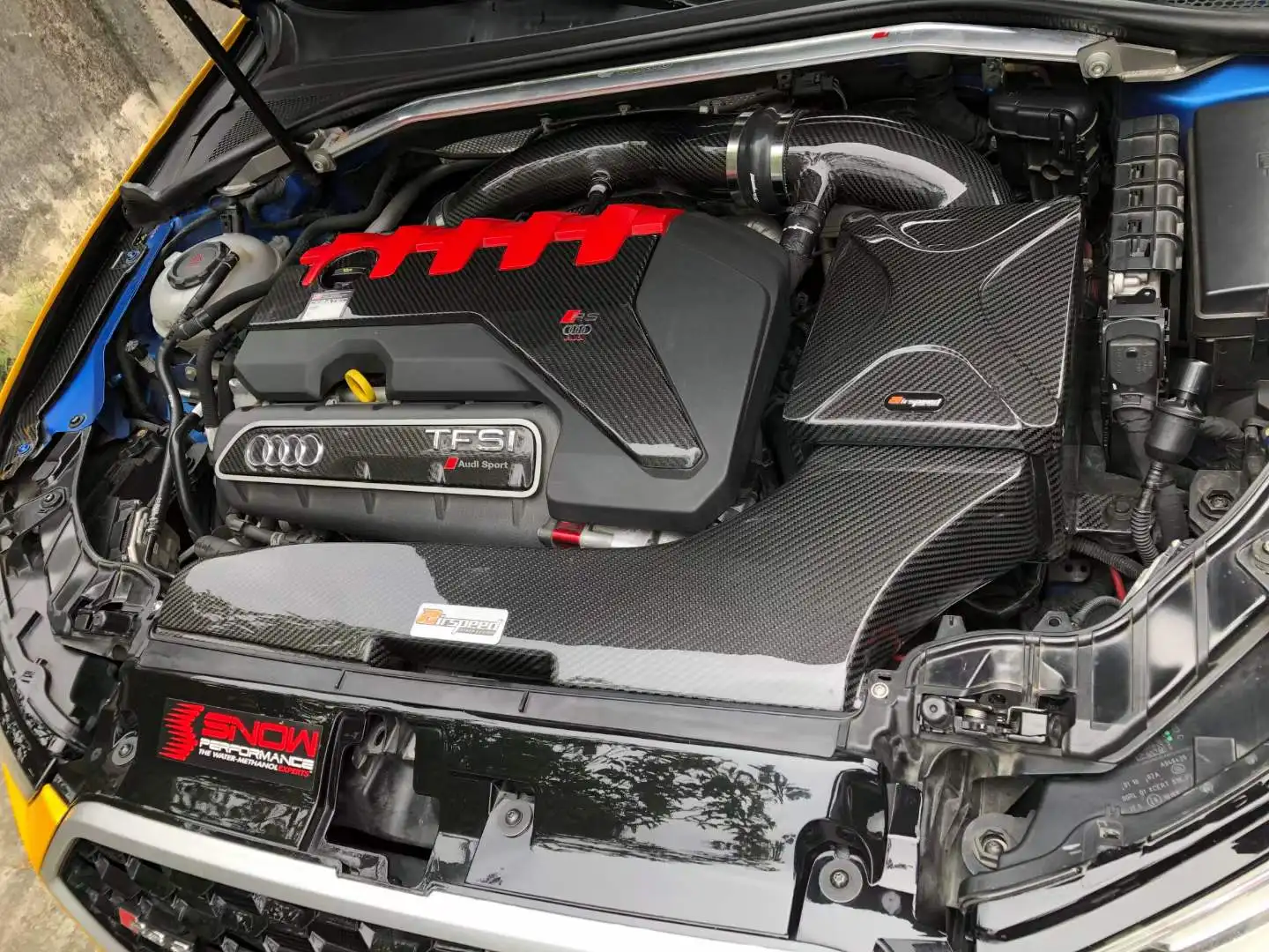 Sistema de entrada de aire frío de fibra de carbono 100% seco, fuerte y duradero, marca de velocidad aérea, para AUDI RS3 TTRS 2.5T