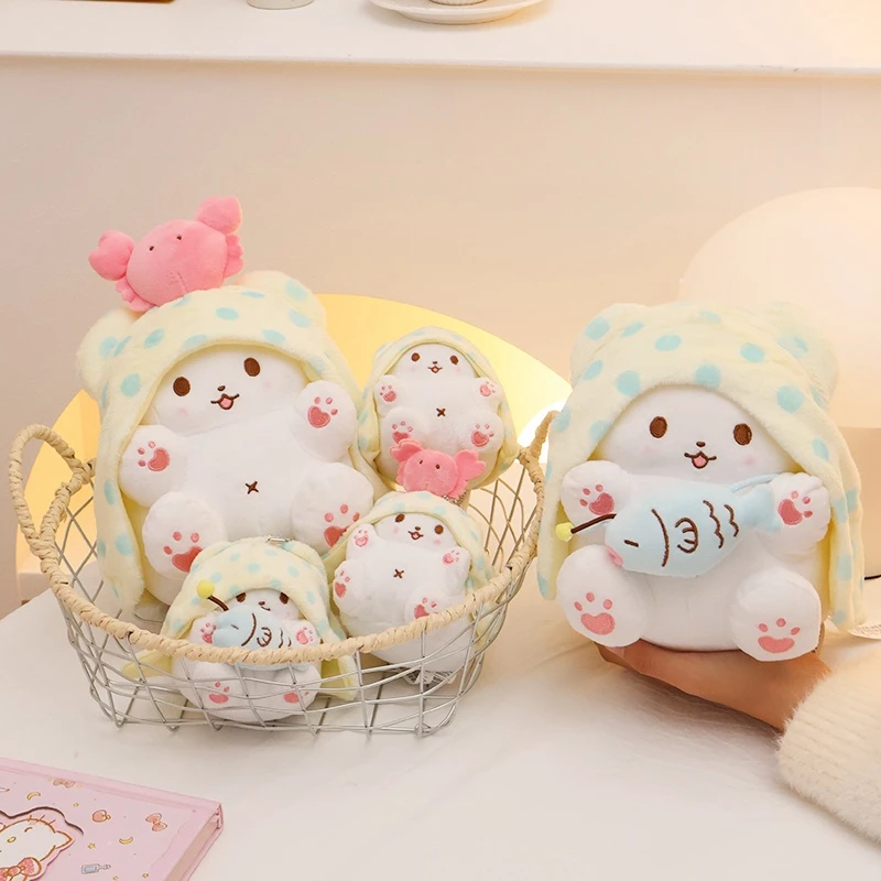 

Оригинальная плюшевая игрушка Marumofubiyori, мягкая аниме, кукла белого медведя, сумка, подвеска, мультяшные игрушки, успокаивающие подарки для девочек и детей