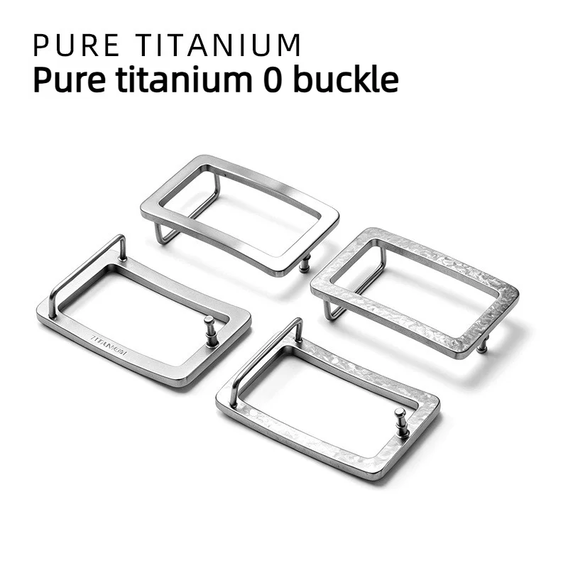 New Pure Titanium O-Ring Belt Buckle | Lightweight Rustproof Plate Buckles, Unisex Minimalist Leather Belts Accessory 3.5/3.8cm