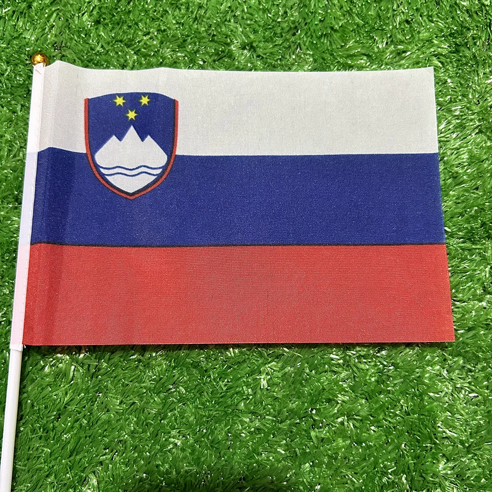(SKY FLAG) Slowenien Handflagge 10/20/50 Stück 21*14cm Slowenien Handwedelflaggen mit Kunststoffstab für Sportaktivitäten und Heimdekoration – Detail 4