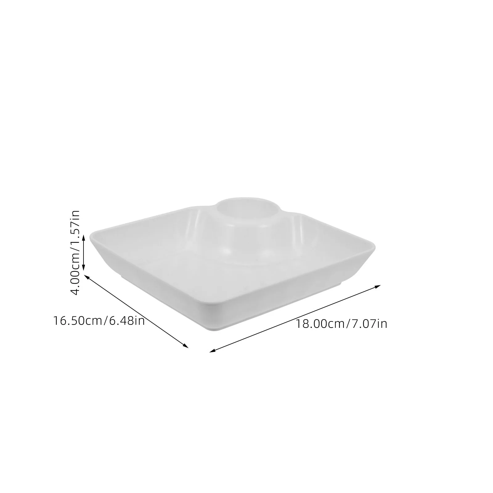 

5Pcs Dumpling Plates Chip Dip Platters Sauce Compartment Reusable Plastic Serving Sushi Dessert Snack Party Plate