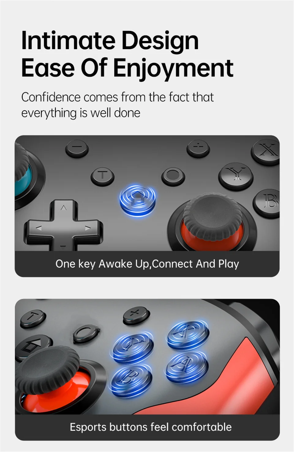 GAMINJA New Wireless Controller No Latency Bluetooth Gamepad PC Joystick For Nintendo Switch Game Console PS3 TV Box PC