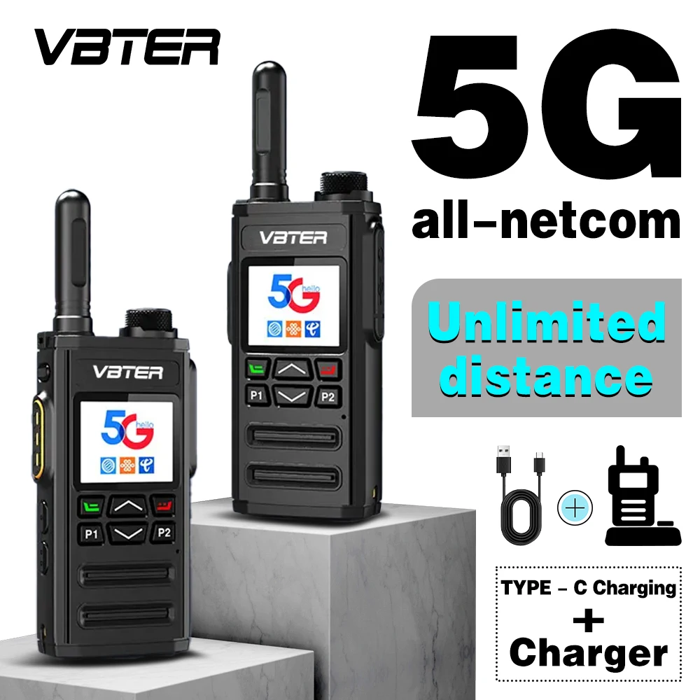 VBTER PPTcalls 5G Портативная портативная рация DMR Тип GPS WiFi LTE Сеть Long Ran 5000 км Совместимые глобальные SIM-карты GSM