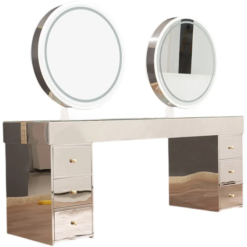 Barber Mirror, Hair Salon, Mirror Table, Single-Way Mirror, Hair Salon, Special Retro Desktop Mirror Table