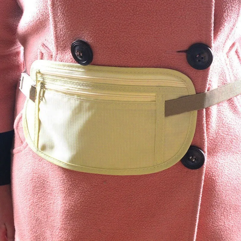 Anti-theft Hidden Waist Bag Sport Running Invisible Money Belt Pouch Portable Travel Security Wallet Passport Cash Hidden Bag