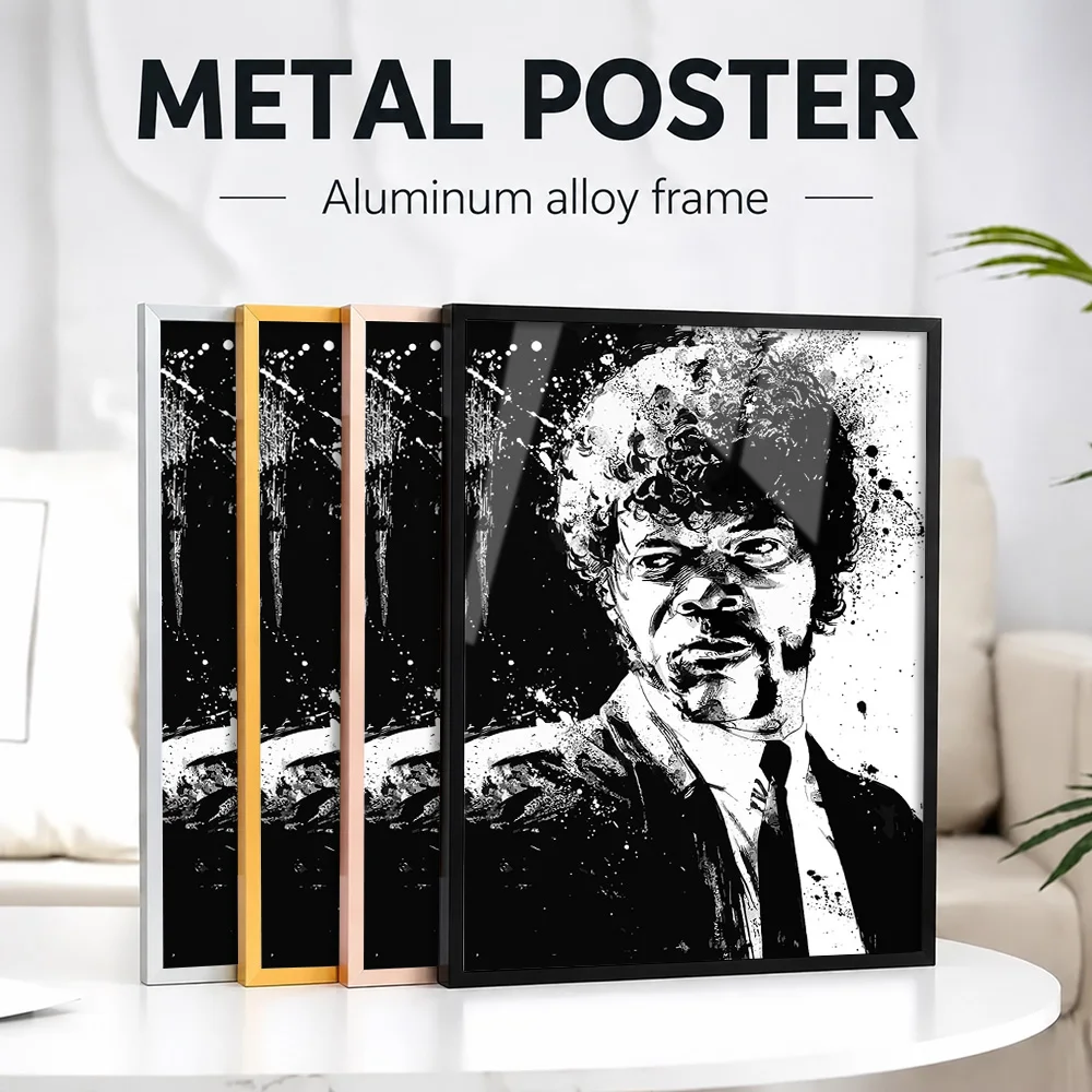 Pulp Fiction Framed Aluminum Metal Poster Customized Photo Moody Thriller Style Wall Art For Entertainment Room Collector Gift