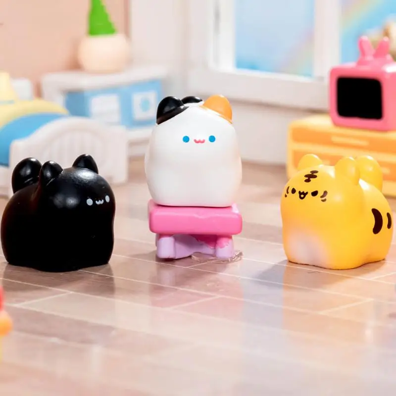 Cartoon Cat Figurines Miniatures Cute DIY Handicraft Mini Cat Ornament Resin Crafts Kitten Statue Micro Landscape Ornaments