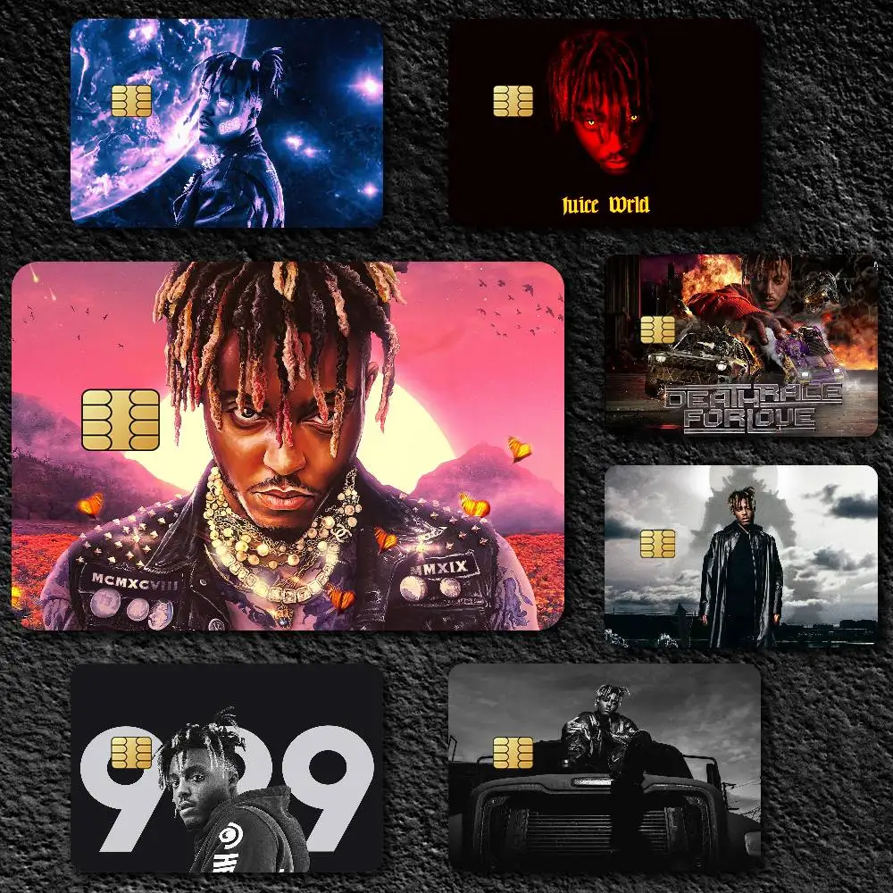 Рэпер J-Juice W-Wrld наклейки на кожу кредитной карты для банковской карты, автобуса, наклейка на карту метро, водонепроницаемый подарок