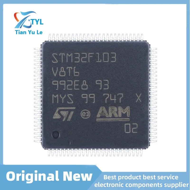 New Original STM32F103V8T6 LQFP-100 ARM® Cortex®-M3 STM32F1 Microcontroller IC 32-Bit Single-Core 72MHz 64KB (64K x 8) FLASH