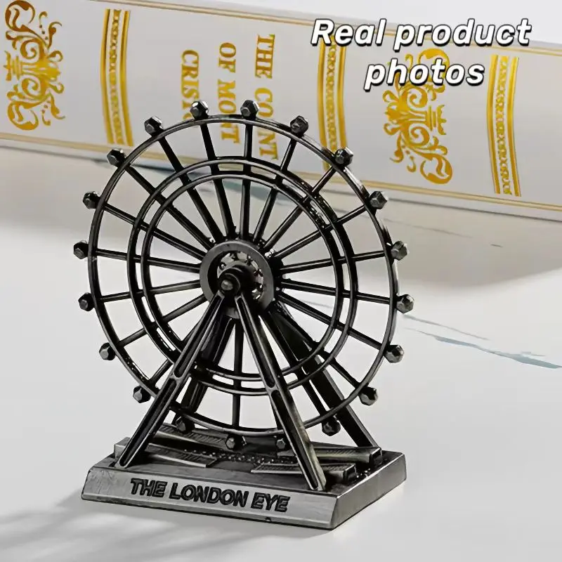 

Home Decoration Nordic Style Metal London Eye Decoration Rotating Creative Art Statues Handicrafts Retro Ferris Wheel Models Liv
