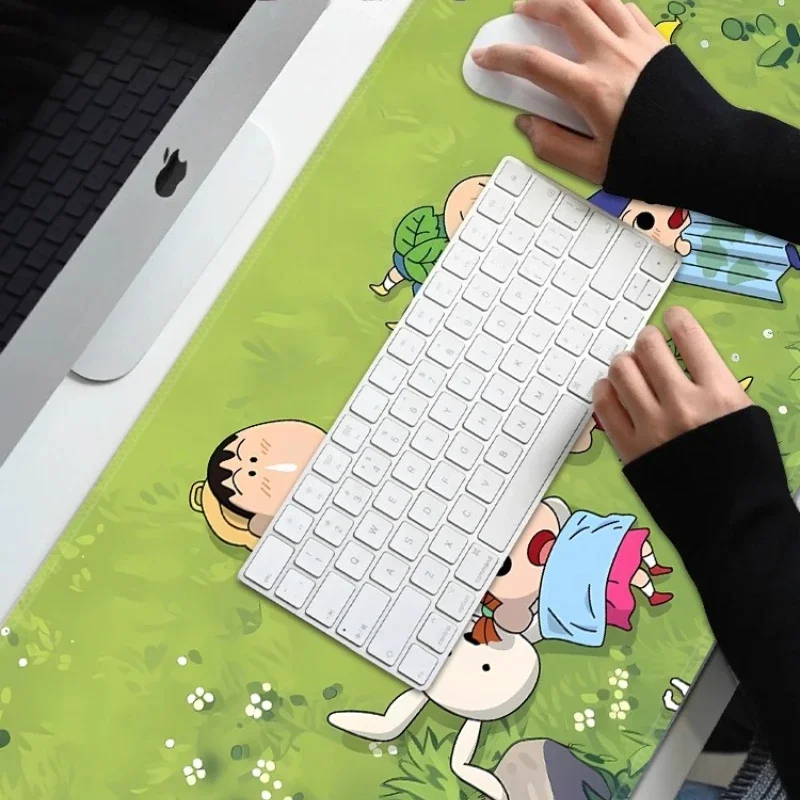 Crayon Shin-chan Themed Mouse Pad XXL Gaming Mouse Pads Non-Slip Keyboard Mousepad Edge Design Gaming Pad Cute Desk Mat Office - Image 4