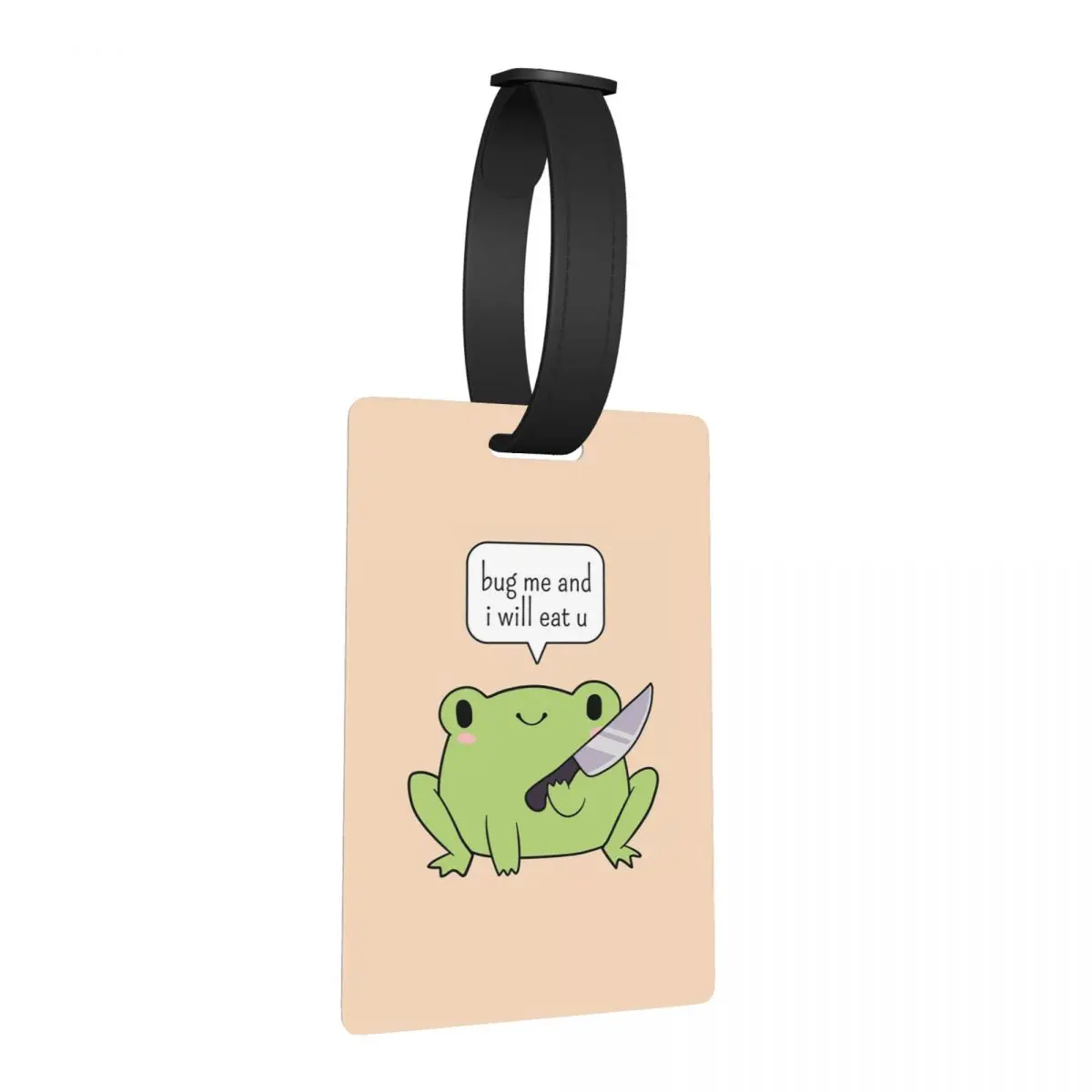 

Милый брелок-язычок для багажа в виде лягушки с ножом, аксессуар для чемодана, идентификационная этикетка для путешествий, держатель для багажа, именная табличка с адресом