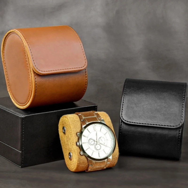 Single Watch Travel for Case Pu Leather Watches Storage Portable Watch for Protection for Case Fits All Wristw