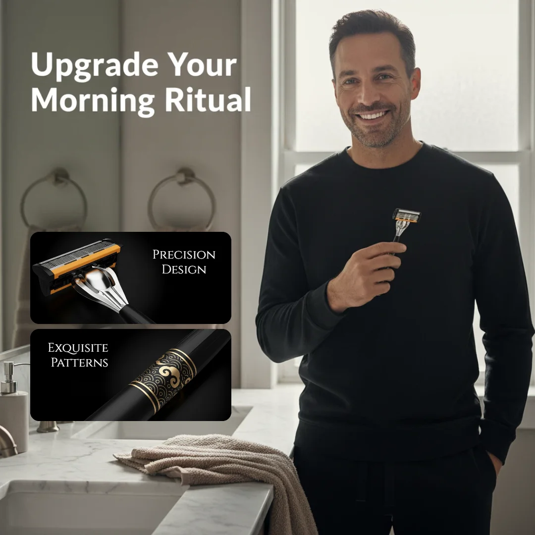 Set di rasoi di sicurezza manuali in acciaio inossidabile da 72 lame per uomo Taglio manuale versatile, facile da pulire, manico in metallo