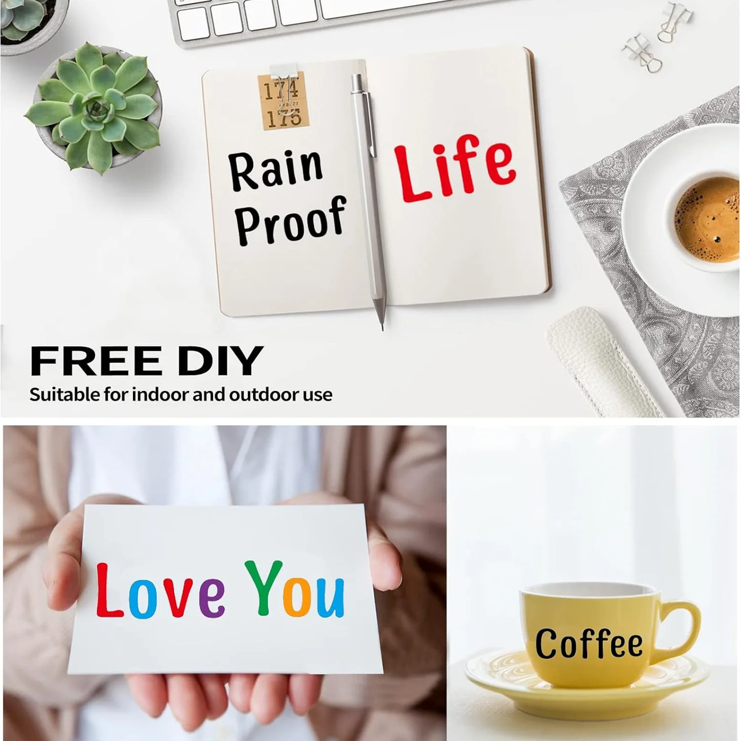 

Colorful Letter Stickers, Self-Adhesive vinyl Alphabet Number Sticker For Mailbox,Sign Door, Business, Address Number,Cards,Cups