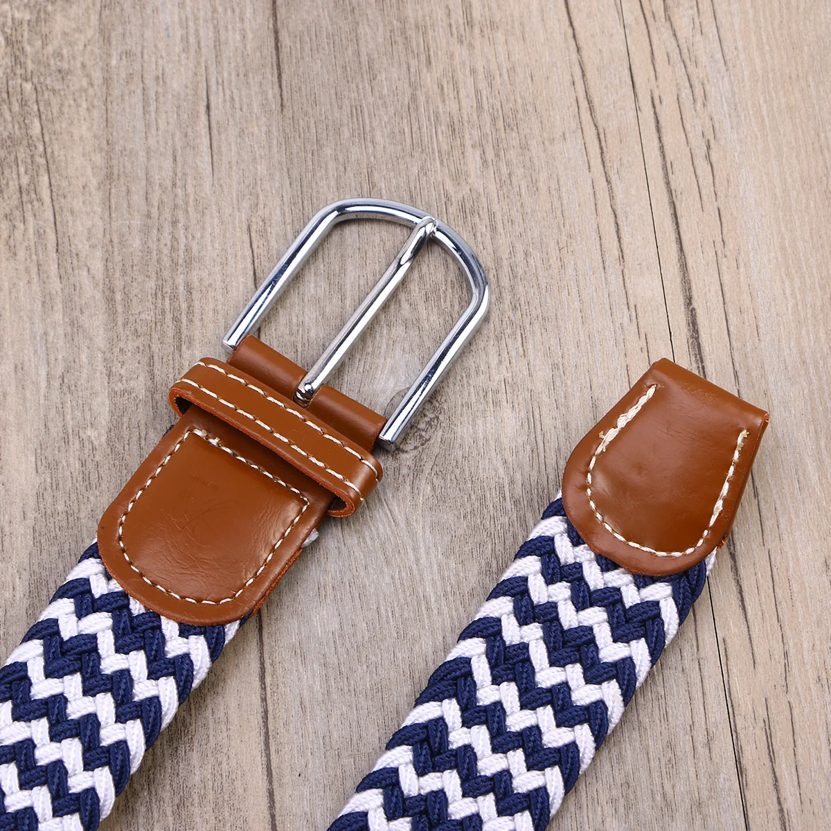 

Elastic Woven Waist Belt Plain Webbing Alloy Buckle Stretch Fabric For Men Women Polyester Blend Braid Strap Woven Stretch Waist