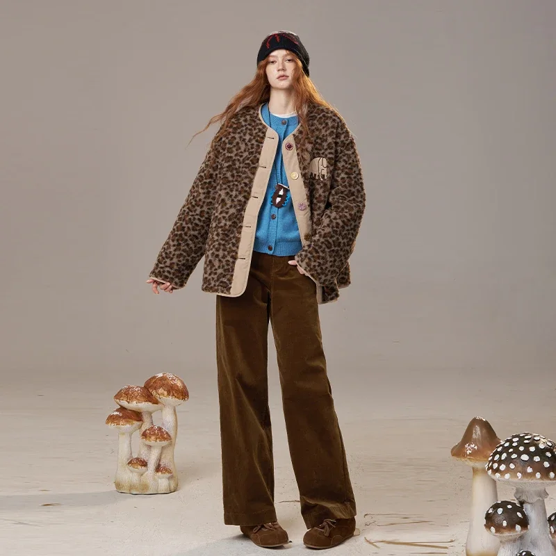 ELFSACK Autumn New Arrival Casual Pink Check Wide-Leg Pants Lazy Style Trousers For Woman