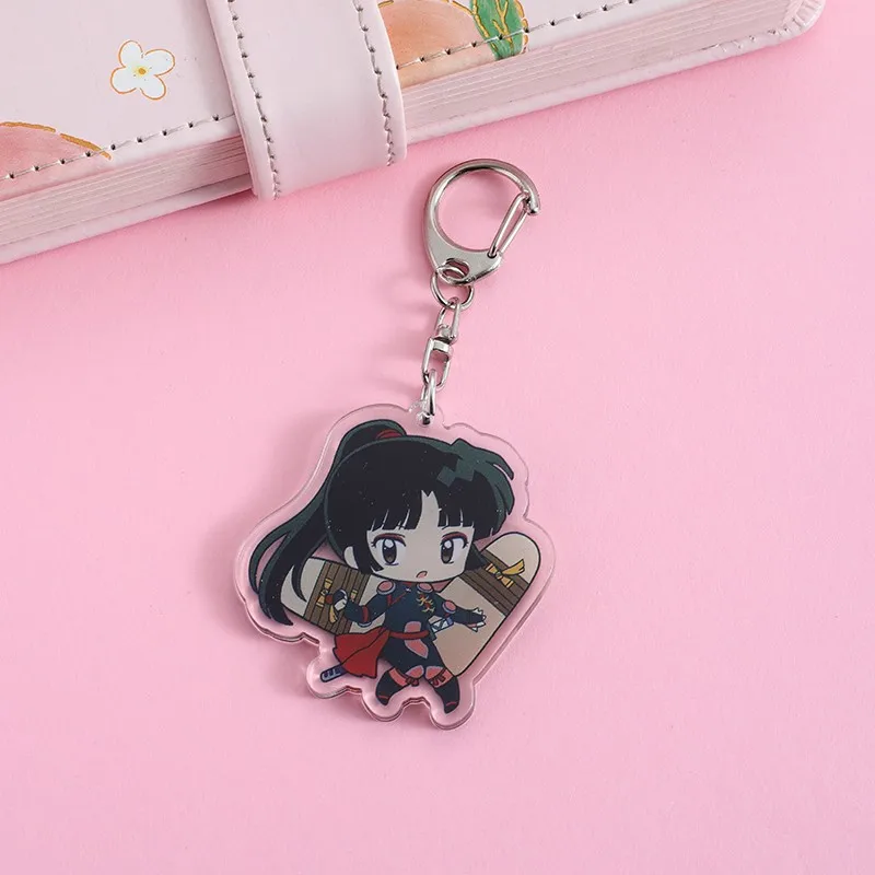 1/9Pcs Anime Figures Inuyasha Acrylic Car Keychain Cute Backpack Pendant Funny Bag Charms Accessories Decoration Holiday Gifts - view 6
