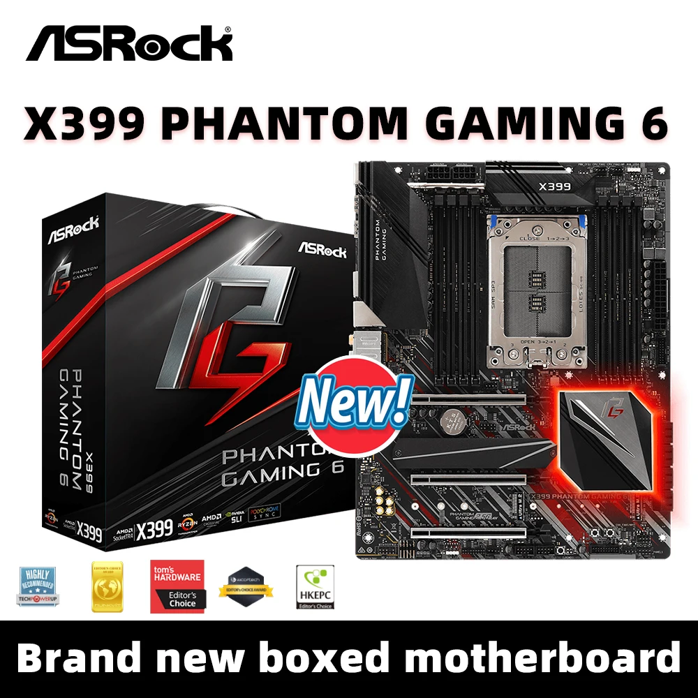 ASROCK Brand New AMD X399 Motherboard Support TR4 Socket Ryzen Threadripper Series CPU TR 2950X TR 1950X DDR4 3400+ MHz NVME M.2