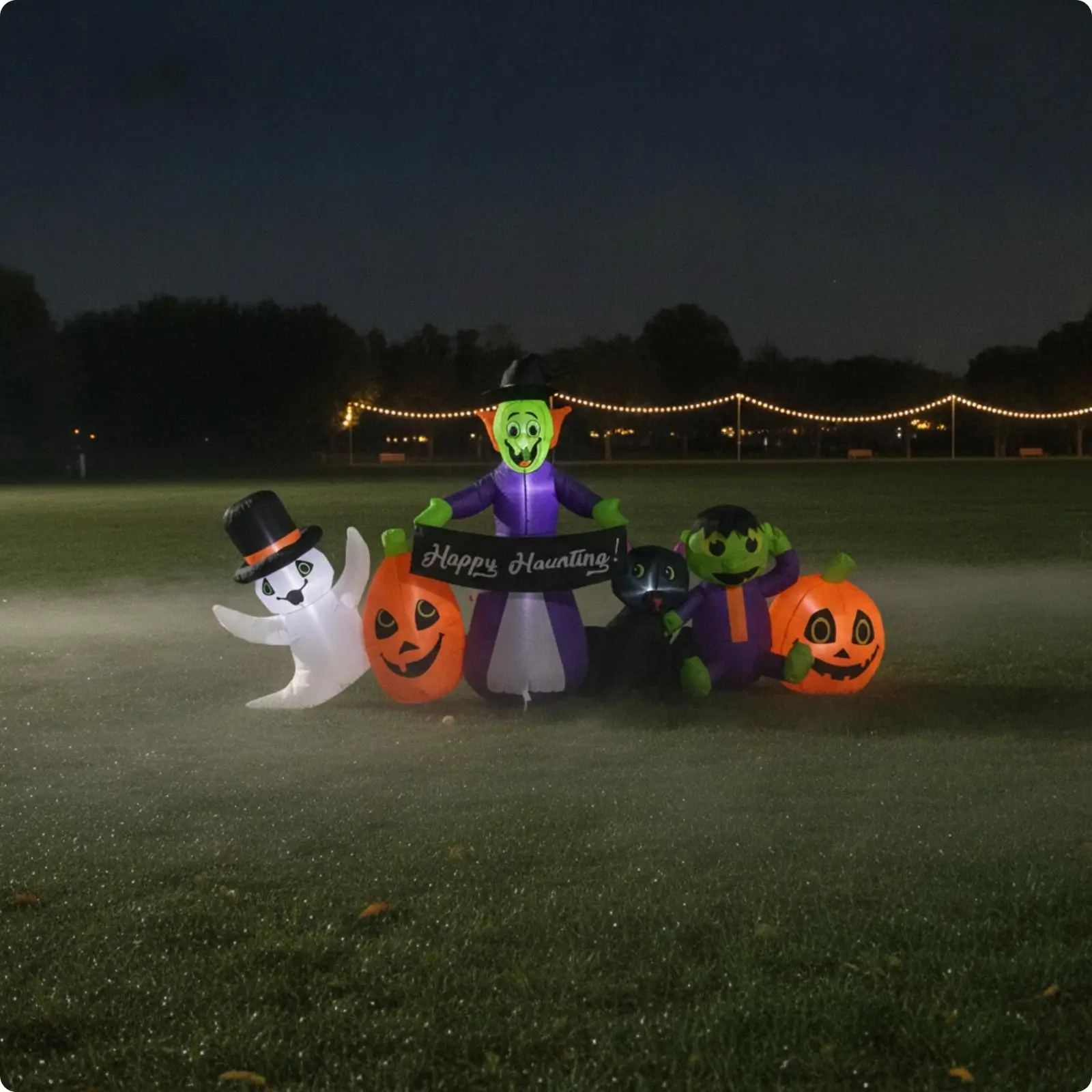 Inflatable Witch Built-in LED Lights Halloween Inflatable Lighted Yard Decoration for Lawn, Garden
