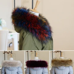 Winter Women Faux Fox Fur Collar Shawl Furry Fur Collar Coat Hood Fur Decor Fake Fur Scarf Parkas Coat Fur Collar Scarves