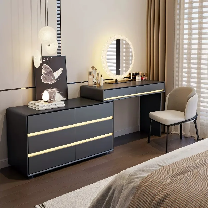 Hidden Drawers Vanity Makeup Desk Black Couches Kawaii Vintage Dressing Table Holder Partitions Schminktisch Furniture Home