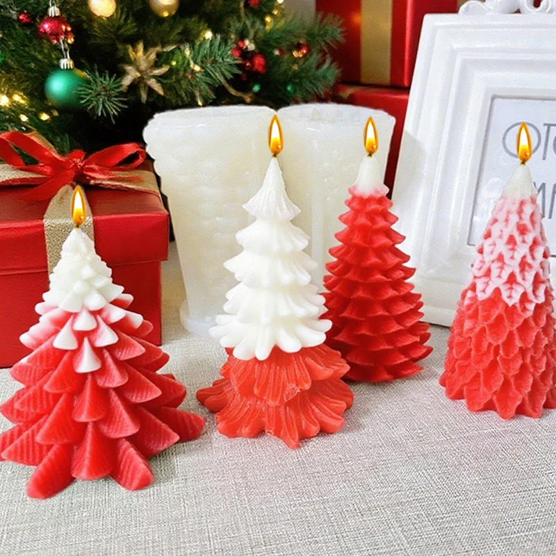 1 piece, Christmas tree series fragrance candle silicone mold, diffuser stone, handmade decoration, Christmas holiday gift.
