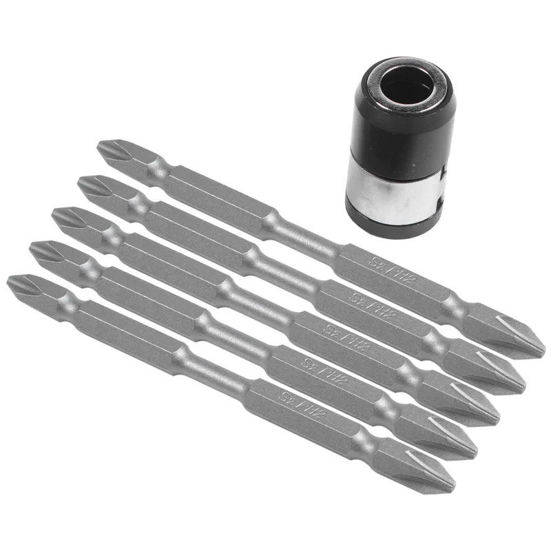 

B03C-20Pcs S2 Screwdriver Bits Set 100Mm Phillips Strong Magnet Driver Steel Double Head Hex Shank With Magnetizer Ring