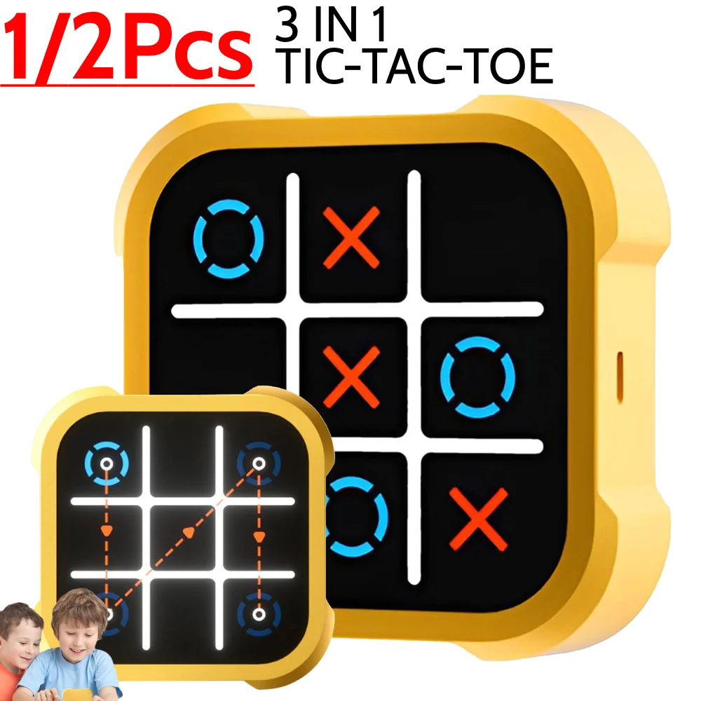 

1/2Pcs TIC-TAC-TOE Bolt Chess Game Multifunctional Children Puzzle Toys Portable Handheld Board Indoor Game Toys Kids Gifts