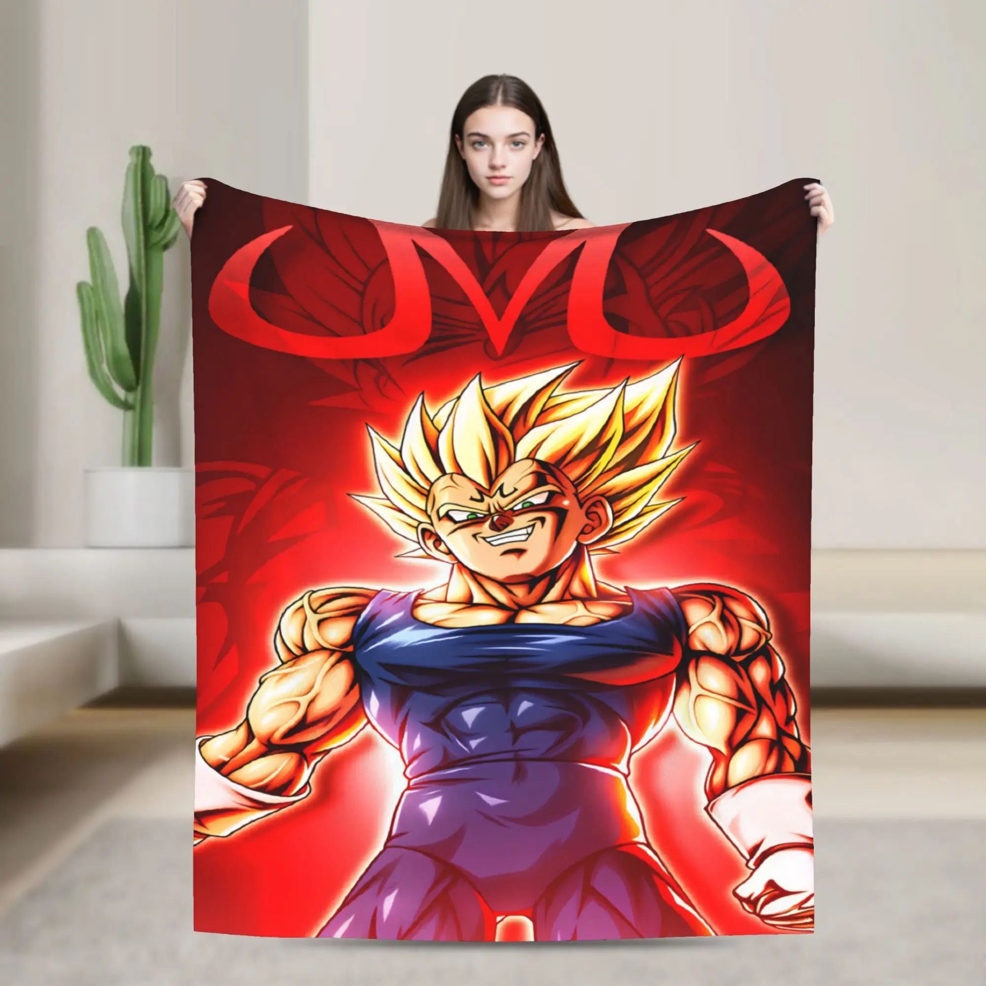 D-gragon Majin Veget B-ball Warm Blanket  Airplane Travel Plush Bedding Throws  Living Room Flannel Bedspread Sofa Bed Cover