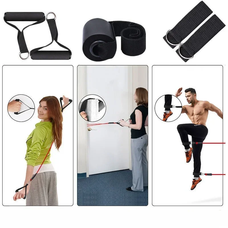 11pcs/Set Pull Rope, Resistance Bands, Portable Fitness Equipment, Ankle Strap, Chest Expander, Elastic Exercise Band image 2