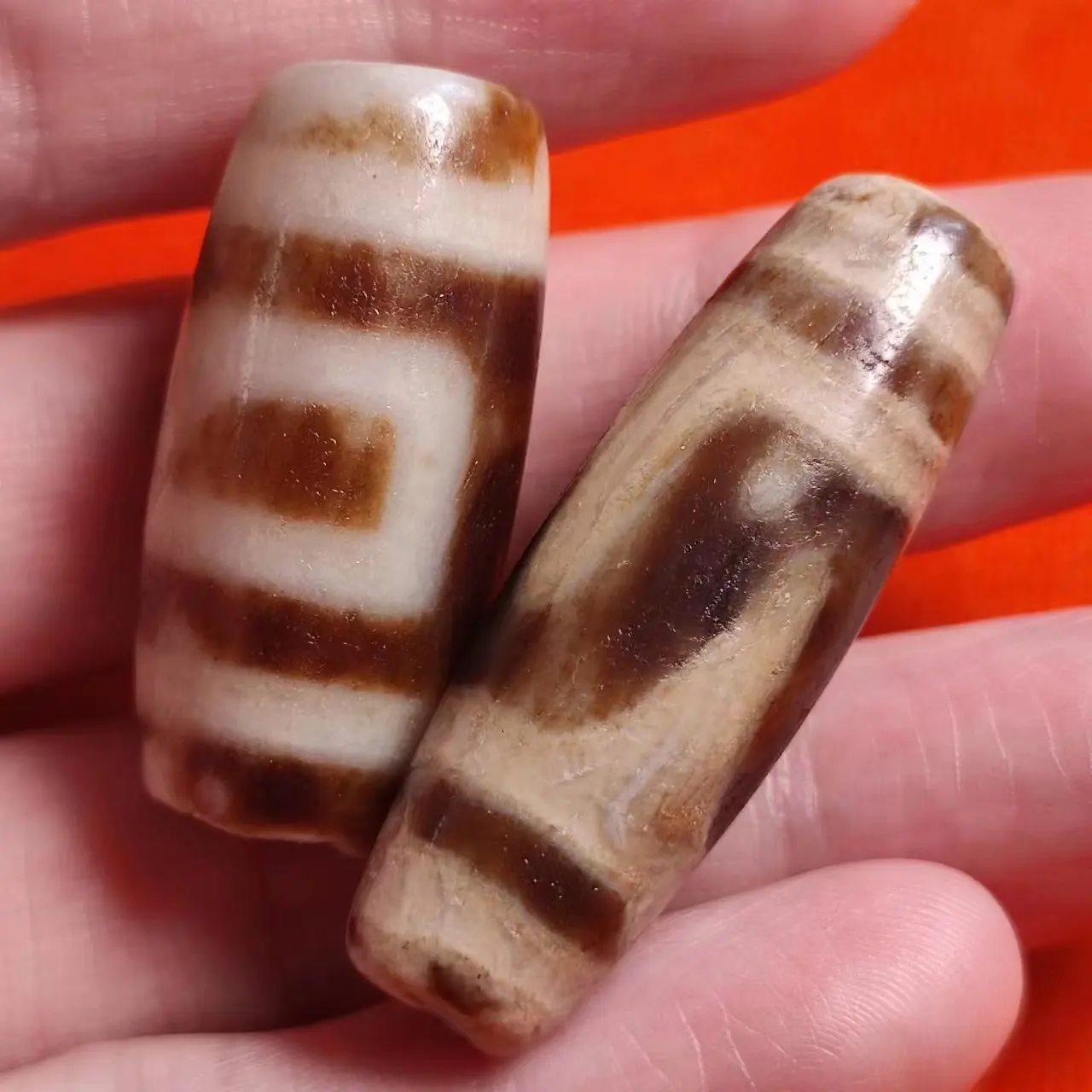 9pcs/lot natural multi-pattern old agate dzi wholesale Ethnography Weathering lines calcify Handmade beads Accessories jewelry