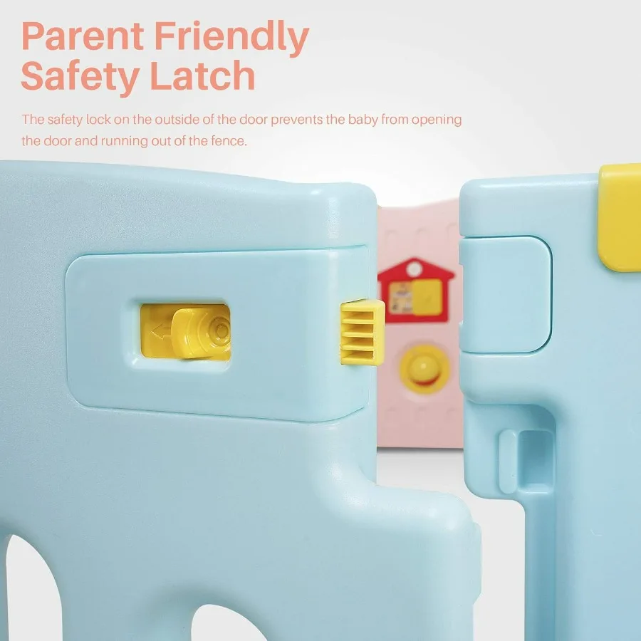 Box interattivo per bambini a 8 pannelli con cancello di sicurezza per i più piccoli Centro giochi per attività per bambini con design anticaduta Certificato ASTM Sa