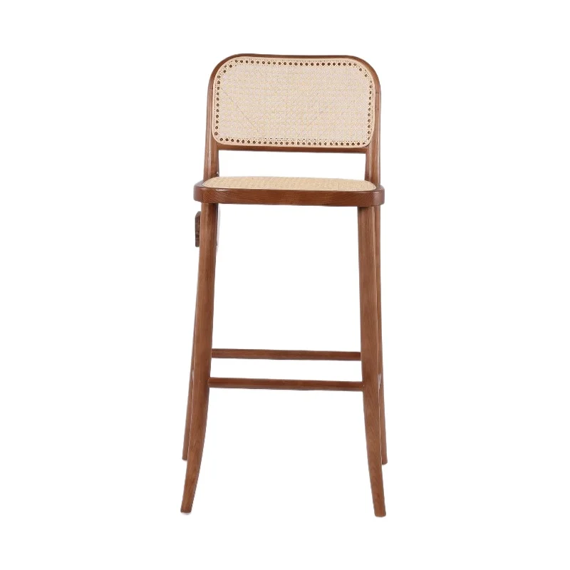 

Модный европейский повседневный стул из ротанга из цельного дерева, обеденный барный стул из ротанга, стул из ротанга