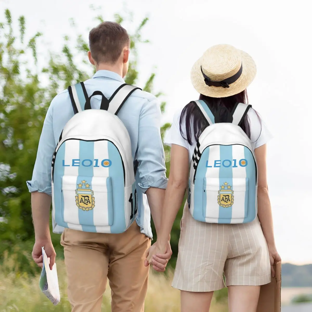 Sac à dos de football Lionel Argentina 10 pour hommes et femmes, sac à dos de travail pour étudiants adolescents, sac à dos en toile pour fans de football, sacs pour ordinateur portable, cadeau