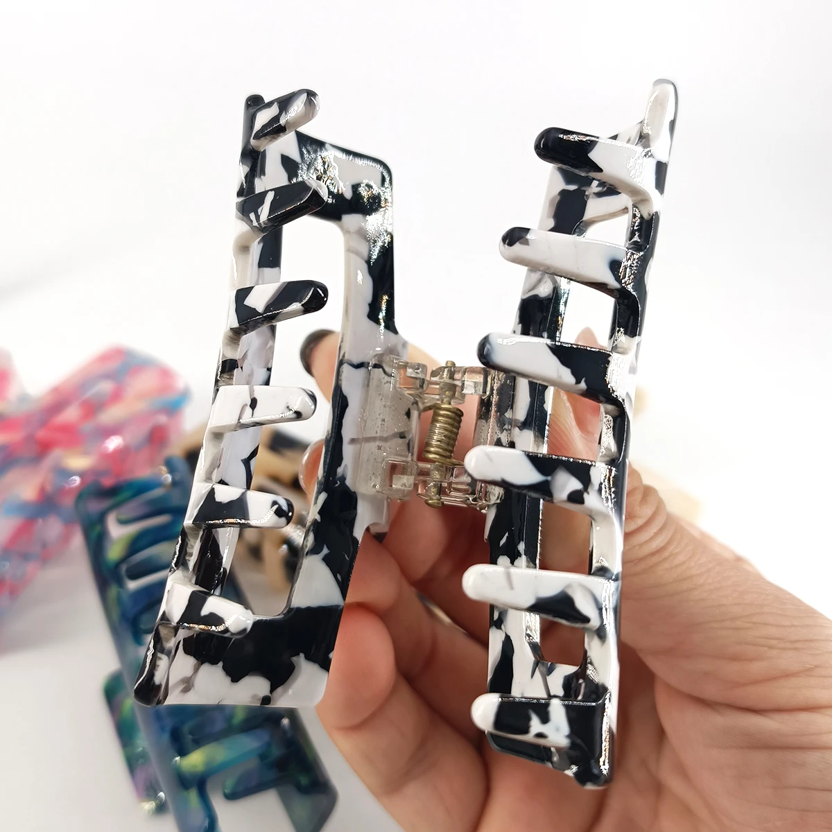 أزياء ليوبارد طباعة مخالب الشعر هندسية المشبك انتزاع مقاطع التصميم للنساء الفتيات دبوس الشعر إكسسوارات الشعر