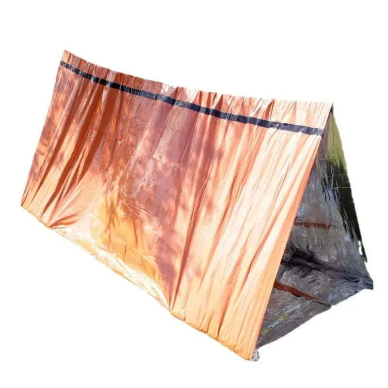 Emergency Survival Tent Blanket Insulated Reflective Shelter for Outdoor Hiking, First Aid & Sun Shade Multi-Functional
