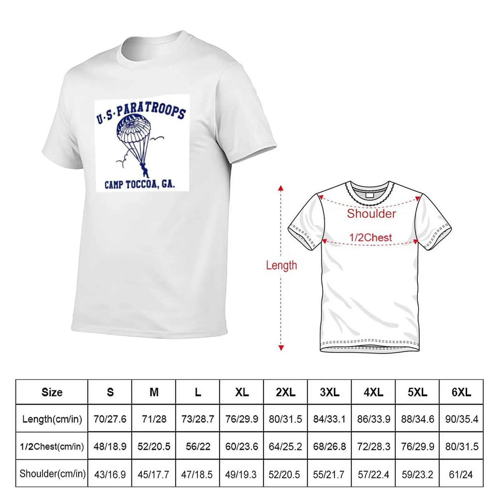 US Paratrooper Camp Toccoa T-Shirt Blouse sports fans mens graphic t-shirts anime